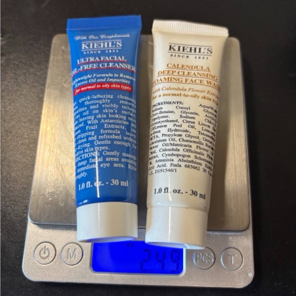 Kiehl's cleanser face wash travel size 30ml X2